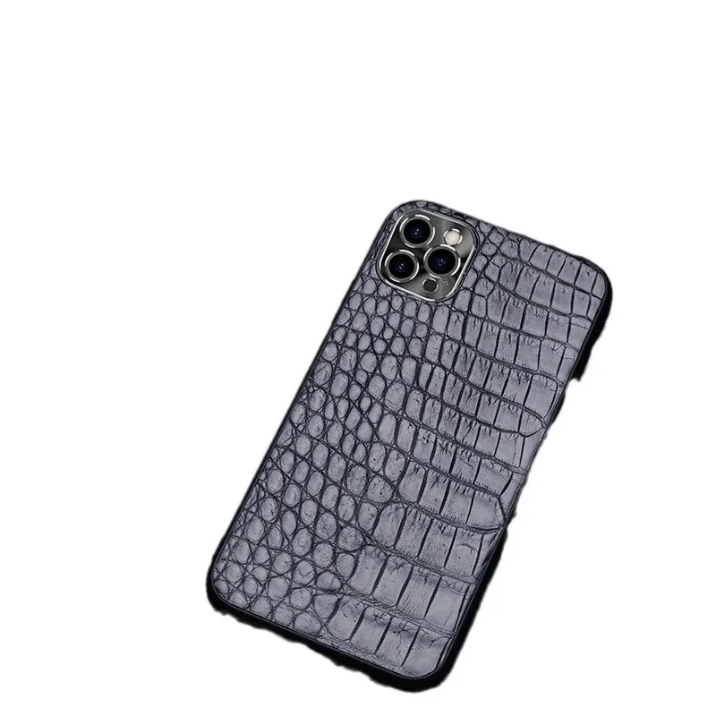 

Suitable for Apple 15ProMax mobile phone case, genuine leather natural all-inclusive crocodile, abdominal protective case
