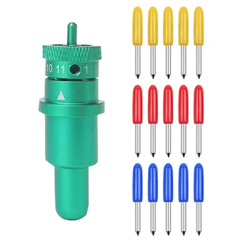 グラフテック シルエットカメオ 5 カメオ 4 ポートレート 3 ポートレート 4 ブレードホルダー + 15 個ローランドブレードビニールカッタープロッター 30 45 60 度