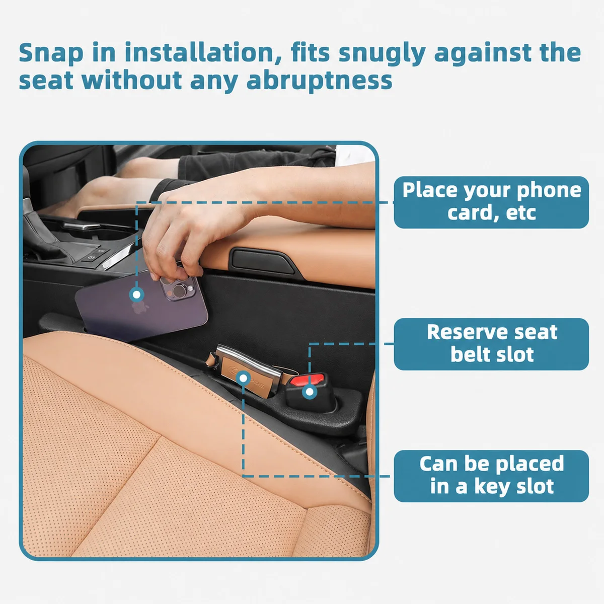 Lanke 1/2Pair Universal Car Seat Gap Plug Anti Fall Crevice Filler Holder For Phone Key Card Practical Car Interior Accessories