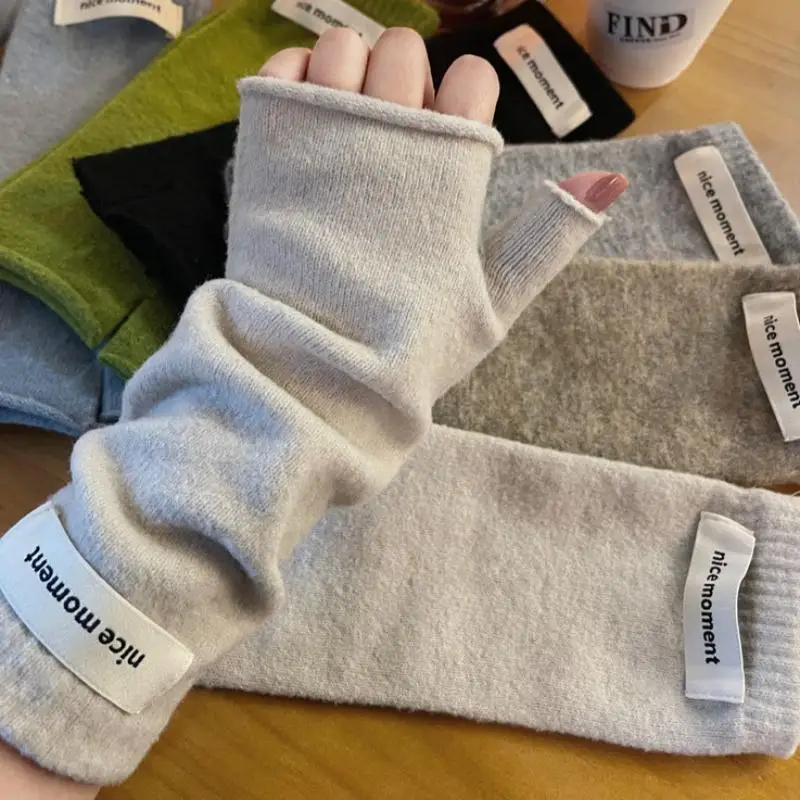 

Многослойные перчатки без пальцев во французском стиле, мягкие теплые зимние перчатки для женщин, уютные ветрозащитные перчатки