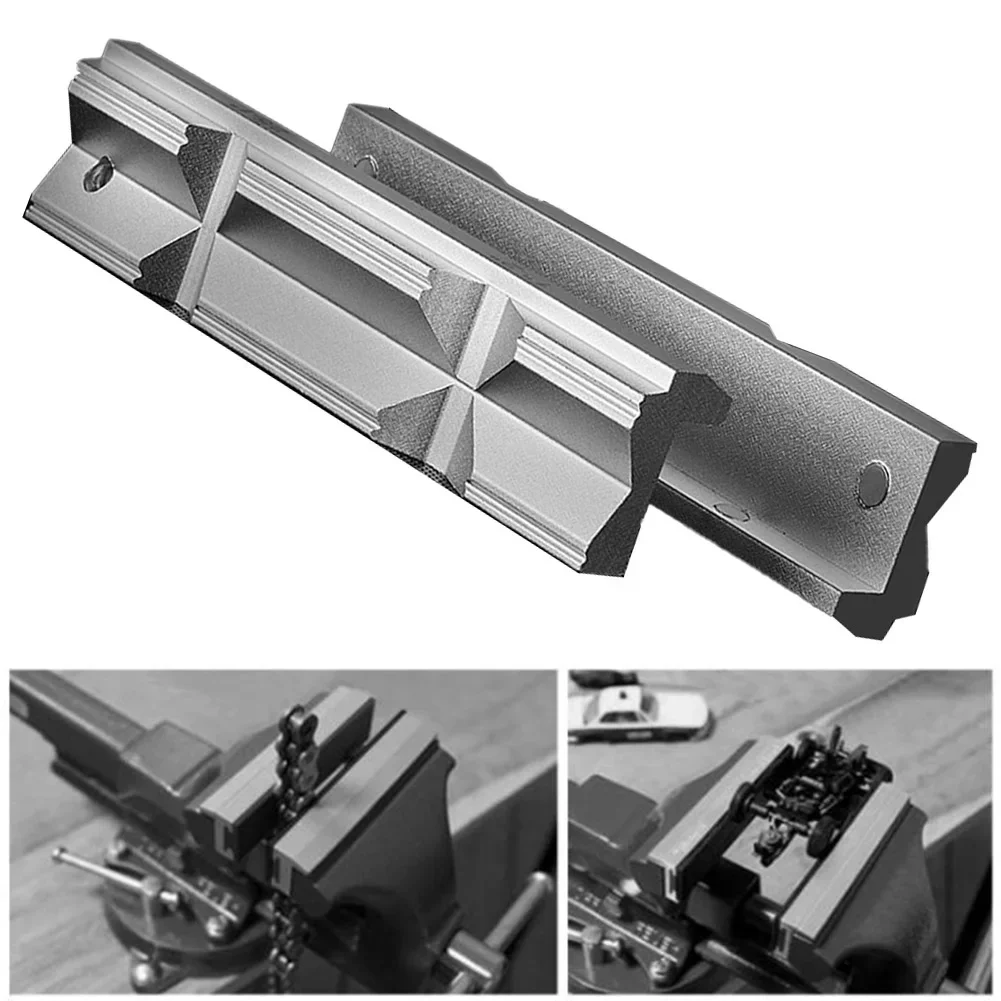 1pair CNC Milling Steel Vise Hard Jaw Fixture V-clip Jaw 2/5”- 1” 1”- 2” Size Aluminum Alloy 4/5/6/8inch For Expanding Vise