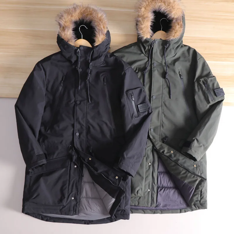 

Thiened Heavy Winter Coat для мужчин со съемным меховым воротником Esmerald Sle Cotton Jaet Stand Fit Faion Urban Long Coat