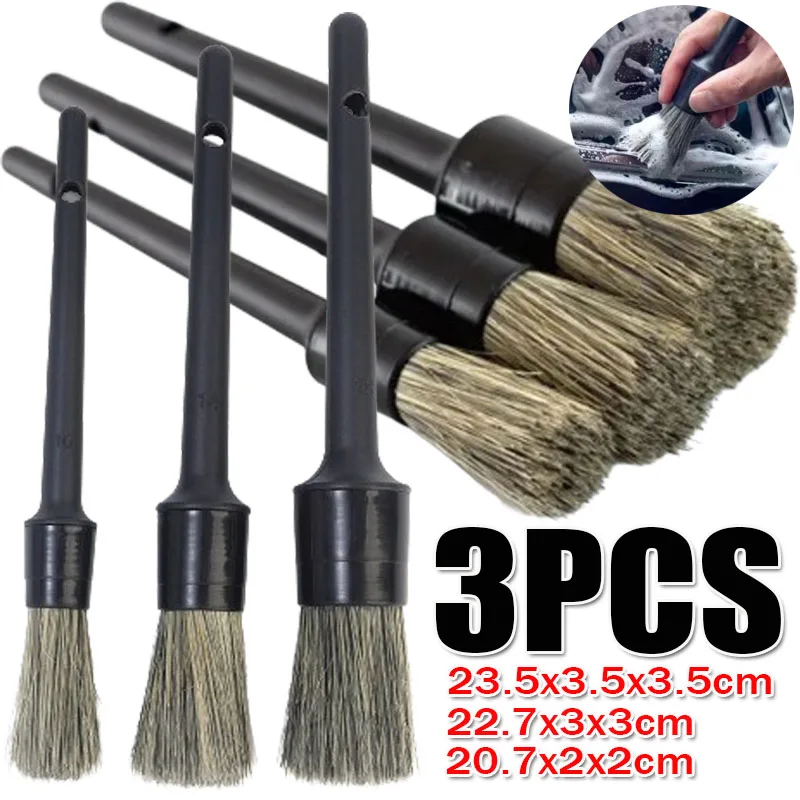 Car Interior Cleaning Brush Set Auto Air Outlet Conditioning Vents Mixed Bristle Brush Wheel Hub Brush Engine Gap Detail Brushes