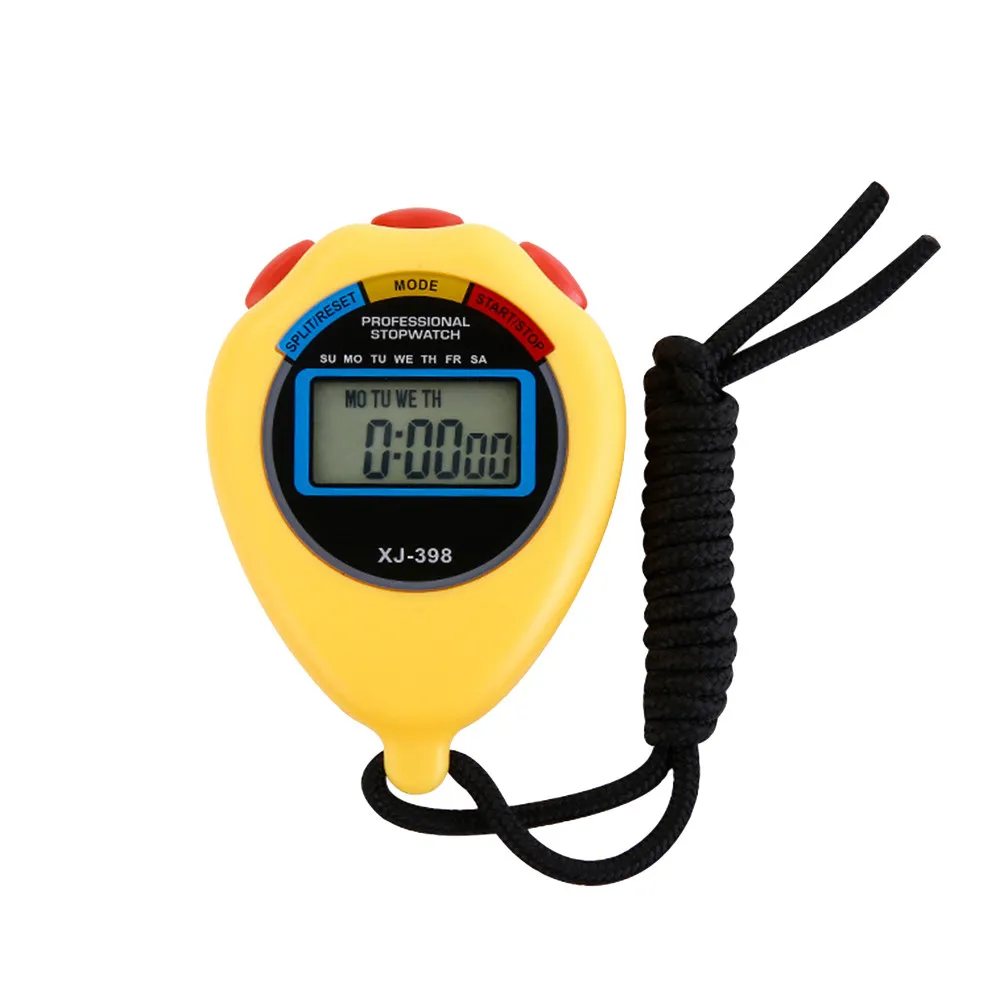 High Precision 0.01s Split Time Sports Stopwatch for School Athletic Meetings Coaches Trainers Outdoor All Weather Use Yellow