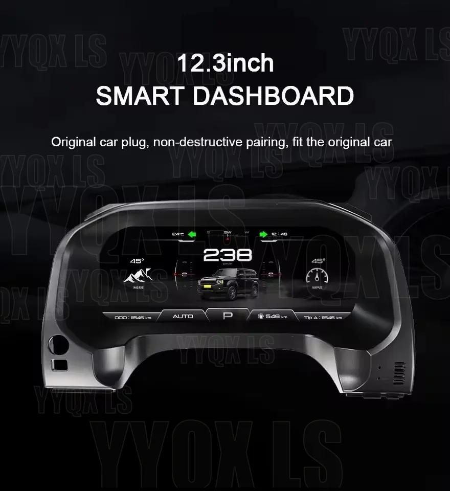 

12.3'' для Toyota Land Cruiser 120 Prado 2010-2022: Новая цифровая приборная панель с ЖК-спидометром и виртуальным авто-дисплеем