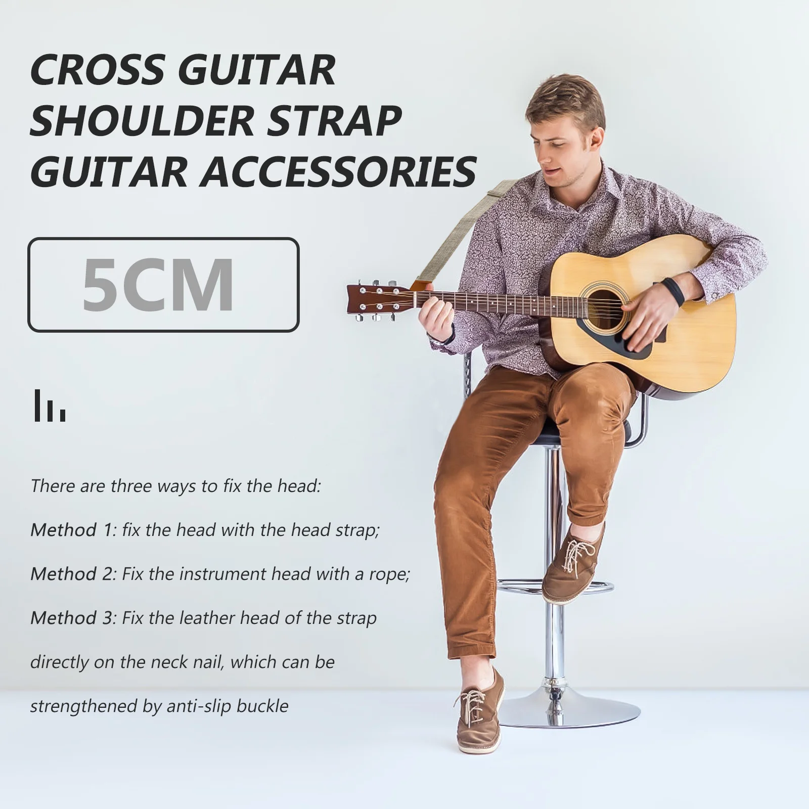 

Guitar Strap Reliable Strong Load Bearing Capacity Easy Adjust Fit All Musicians Replacement Accessory for Broken Straps