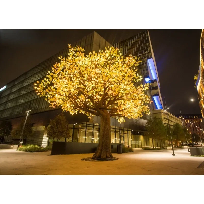 Großer Garten, künstlicher großer funkelnder Lichtbaum, Landschaftsdekoration, großer RGB-Farb-LED-Baum