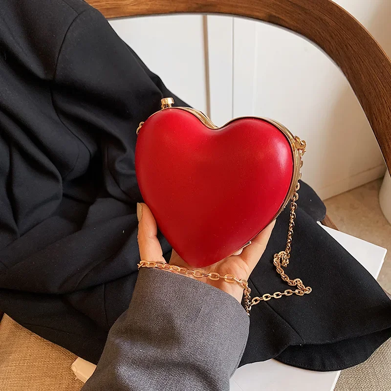 

Модный клатч в форме сердца, вечерняя сумка, женская роскошная дизайнерская сумка на плечо, высококачественная свадебная вечеринка, милый мини-кошелек на цепочке