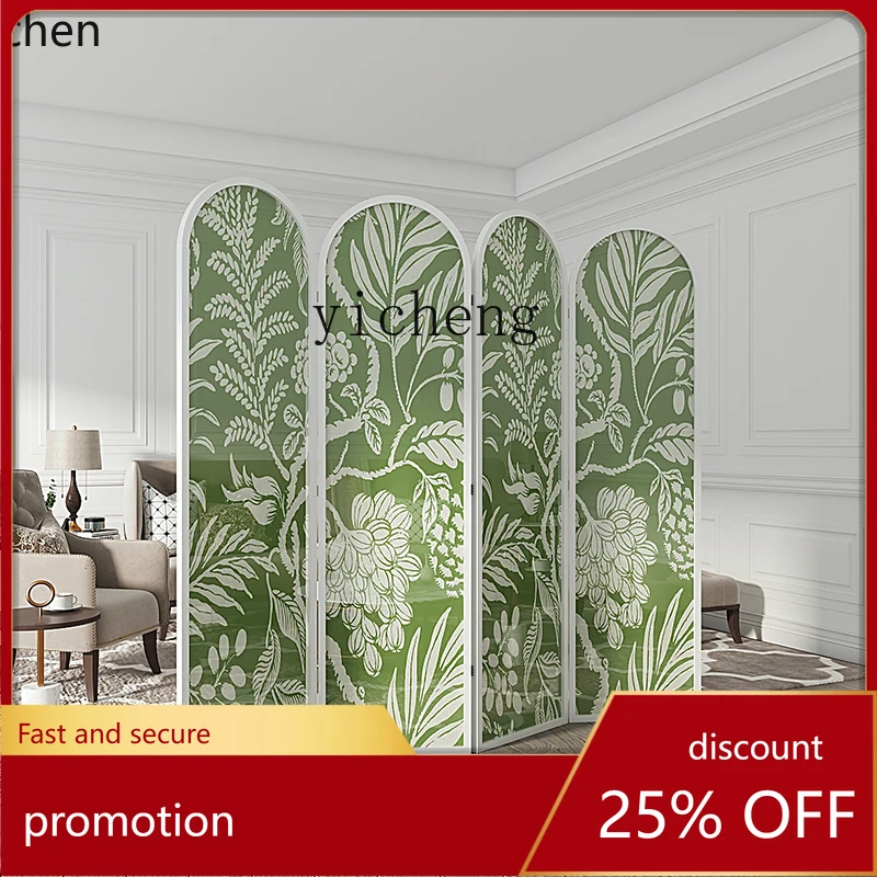 HXL Nordic screen partition living room French retro folding mobile bedroom modern entrance solid wood decoration