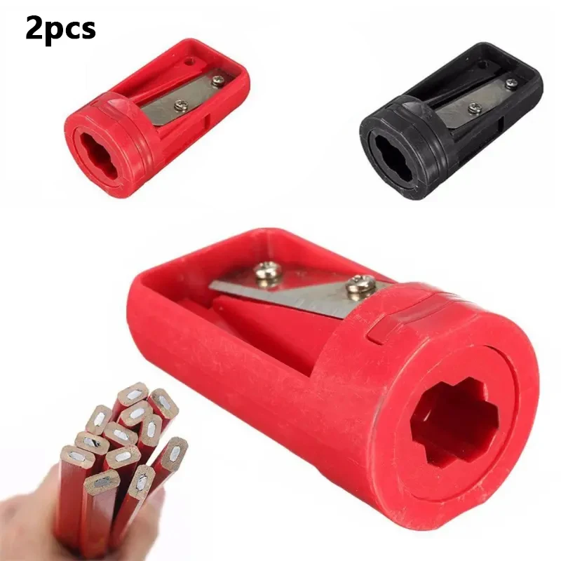 2PCS Creative Multifunctional Woodworking Pencil Sharpener Portable Single Hole Pencil Sharpener Universal Pencil Planer