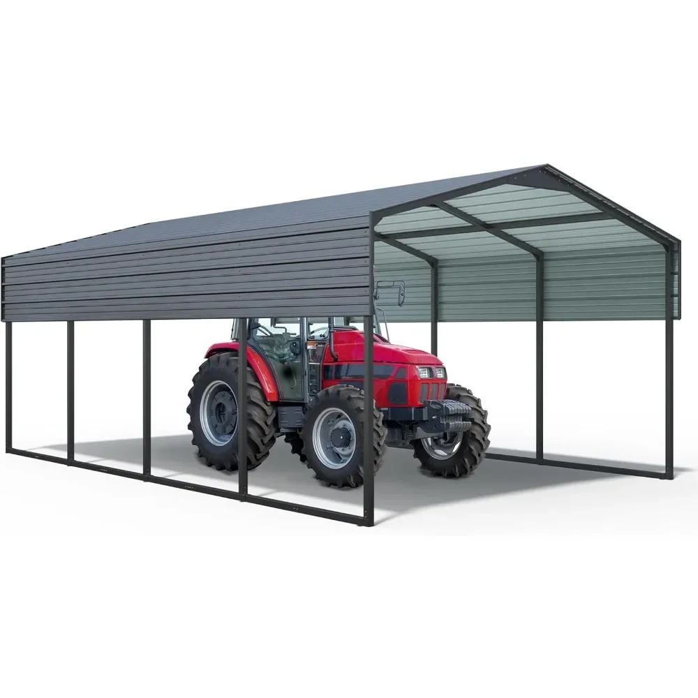 

12x20 Ft Metal Carport, Heavy Duty Car Port with Galvanized Steel Roof,Outdoor Car Garage,Large Carport Canopy,Steel Car Shelter