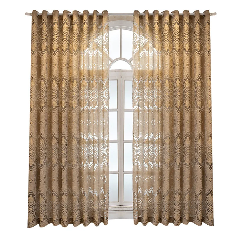 European Tulle Curtains for Living Room Bedroom Dining Room Luxury Balcony Blackout Transparent Hollow Embroidery Custom Villa