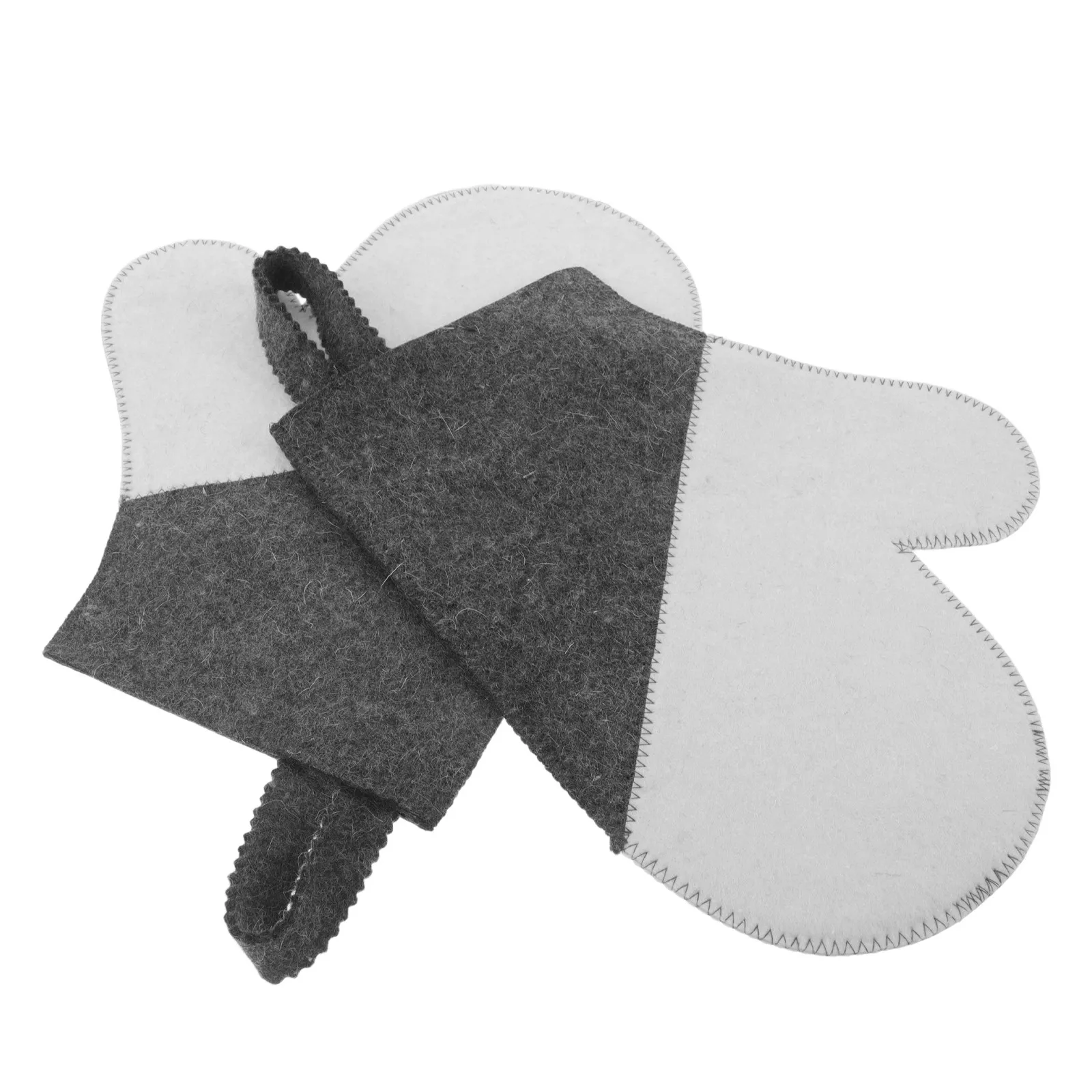 

2Pcs Felt Sauna Gloves Premium Heat Insulation Thickened Breathable Hand Protection Sauna Spa Steam Room Gloves