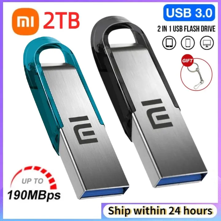 Xiaomi 2 تيرا بايت USB 3.0 محرك فلاش معدني Thumbdrive 1 تيرا بايت بندريف 32 جيجابايت ذاكرة فلاش عصا 128 جيجابايت 256 جيجابايت 512 جيجابايت محرك القلم 64 جيجابايت قرص يو اس بي