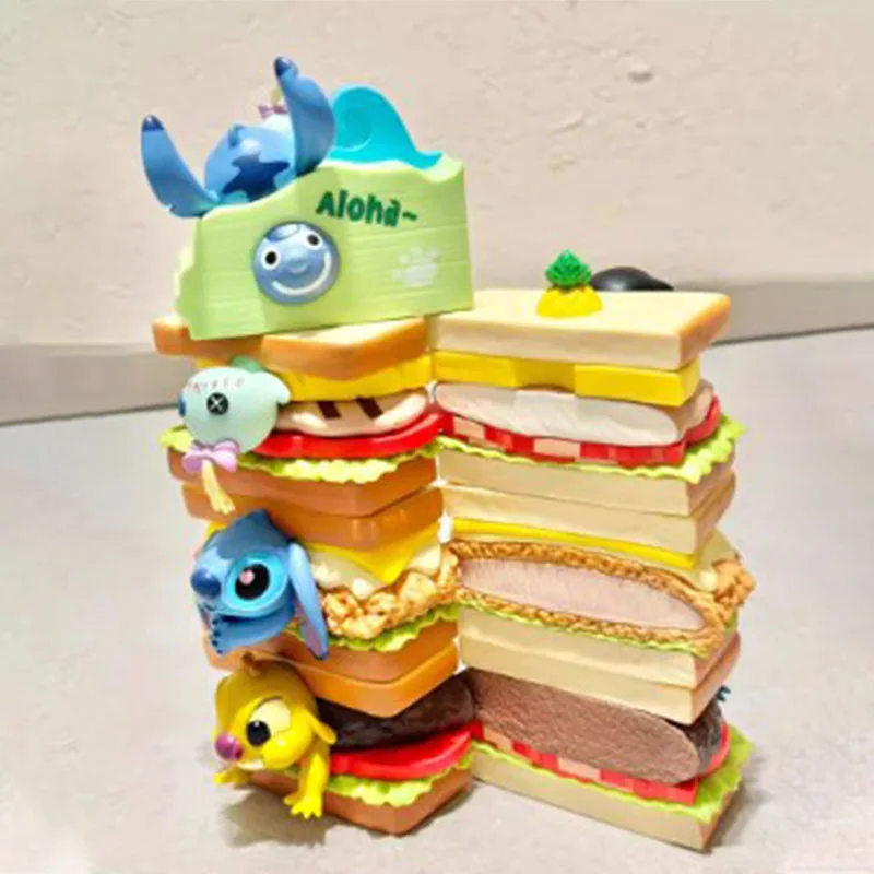 Lilo & Stitch Sandwich Stitch Stacking Music Blind Box Pvc Modeltrendy Play Peripheral Handmade Desktop Ornament Doll Birthday