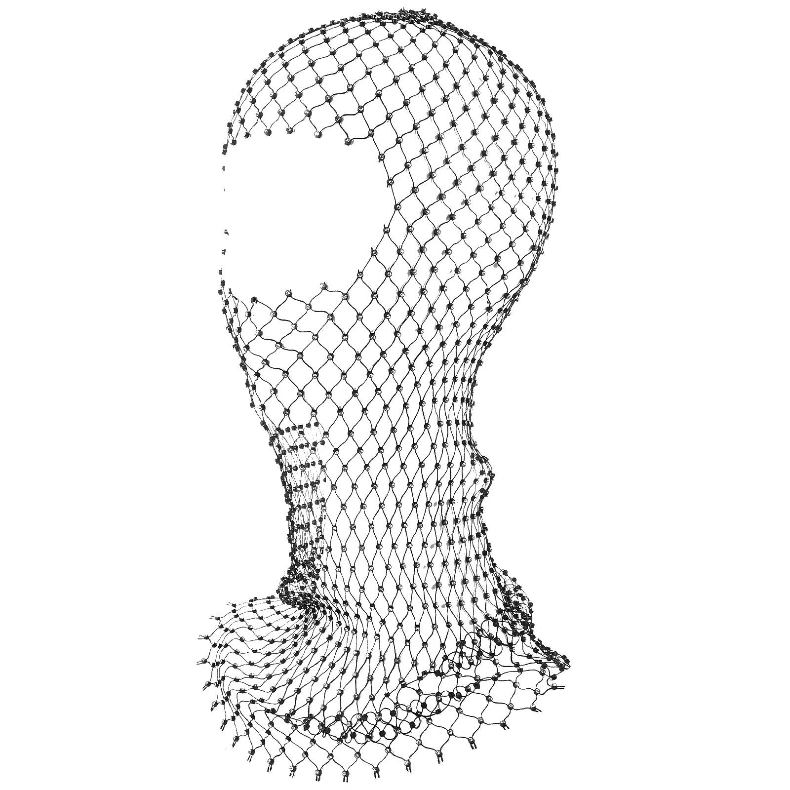 

Rhinestone Face Mask Mesh Women Headbands Drill Breathable Fishnet Porcelain Halloween Rave Accessories Scarf Net