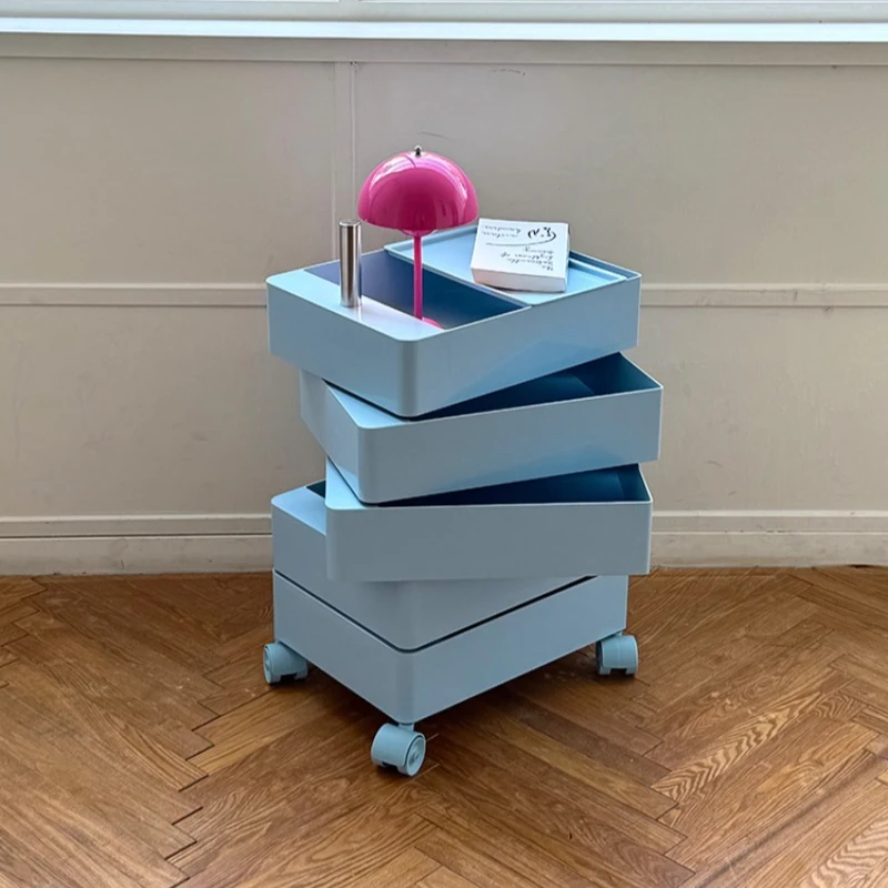 

Nordic Colorful Mobile Storage Cabinet, Bedside Table, Snack & Miscellaneous Organizer, 360° Rotating ABS Drawer Cabinet
