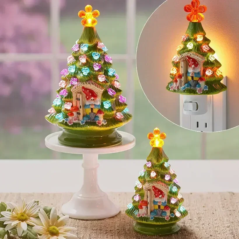 Christmas Tree Night Light Socket US Plug 7W LED For Children\'s Room Christmas Ornaments Decoration New Year Decorative Lamp