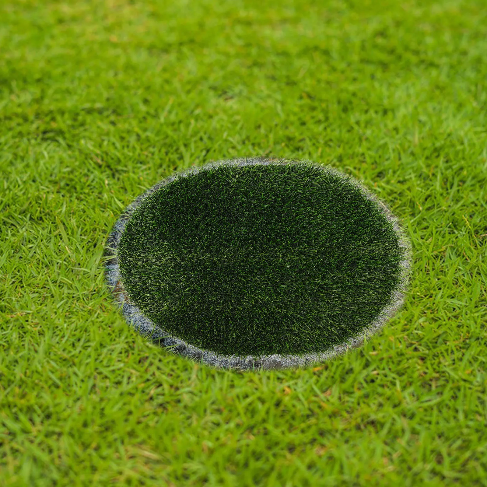 

Artificial Grass Outdoor 40cm Realistic Patio Dining Table Centerpiece Round Turf Tiles Fake Grass Decor Balcony Garden