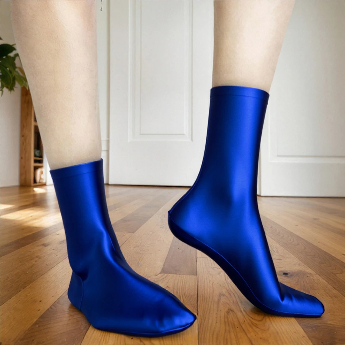 

MJINM Unisex Glossy Smooth Silky High Elasticity Tight Home Long Socks Opaque Solid Comfortable Breathable Yoga High Tube Socks