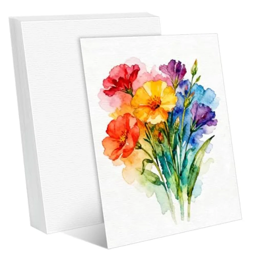 

30 Sheets Cold Press Watercolor Paper 8.5x11 Inch, 140lb/300GSM Heavyweight Natural Cotton Artist Paper, Acid-Free for Students