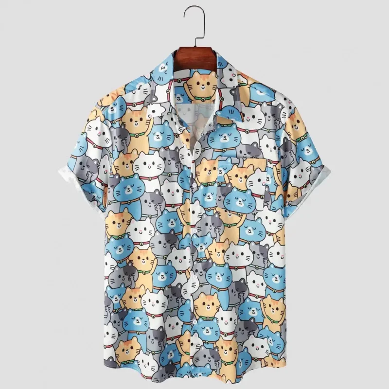 

New Cross-Border Amazon Shopee Independent StationTKHot Sale3DPrinted Men's Hawaiian Shirt Wholesale Dropshipping