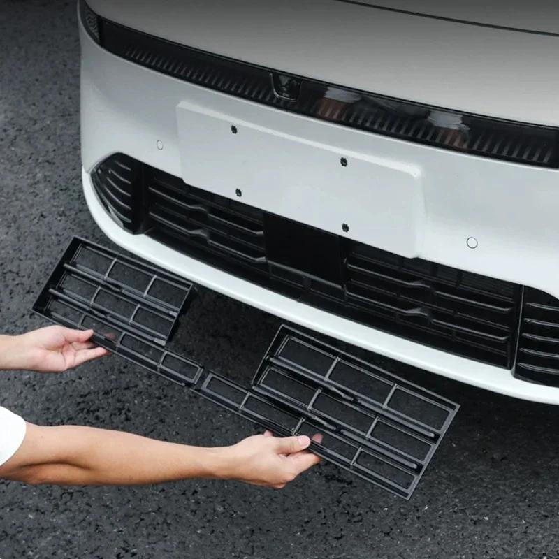 For LYNK&CO 07 2024-2026 Car Modify Front Buckle Insect Proof Net Matte Black Front Bumper Center Intake Grille Cover Accessory