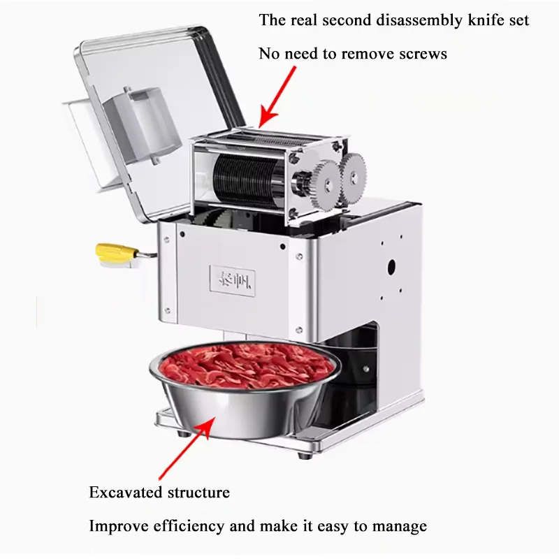 

Коммерческая электрическая мясорубка, полностью автоматическая машина для нарезки мяса, овощерезка, мясорубка из нержавеющей стали