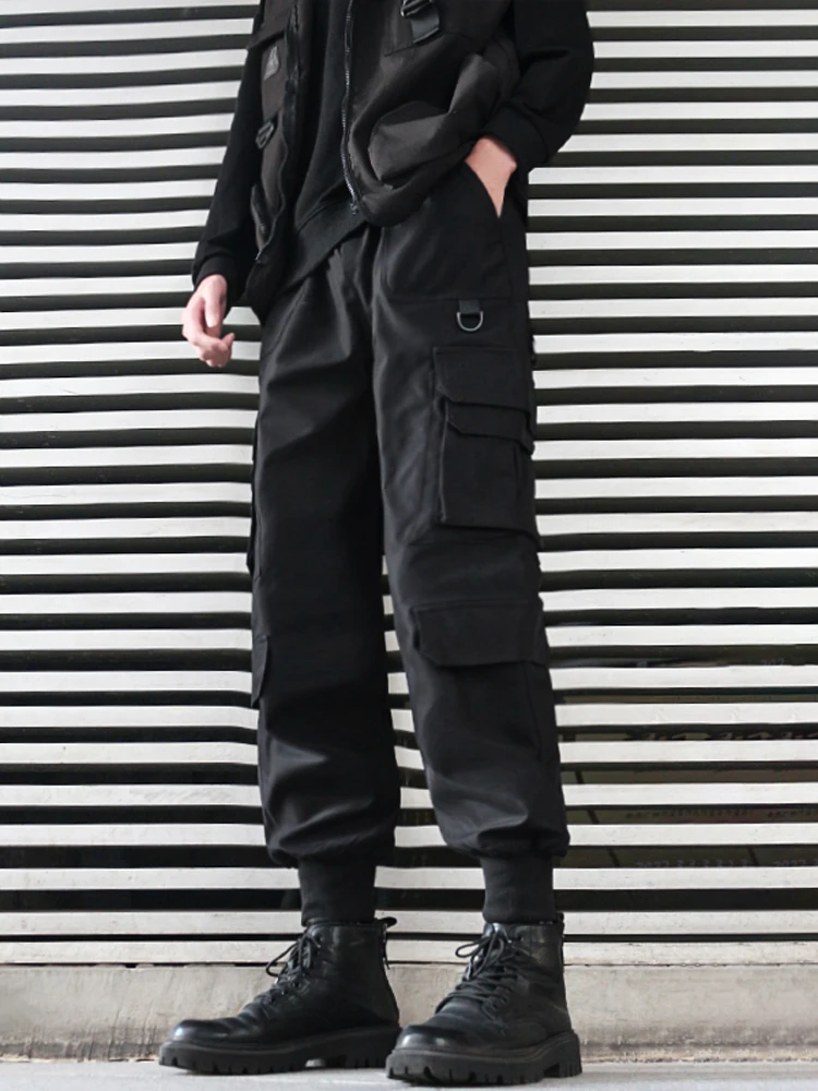 

Slim Fit Autumn Winter Workwear Pants Men's Trendy Brand Haome Functionali Cuffed Bla Multiple kets Faionable Tro...