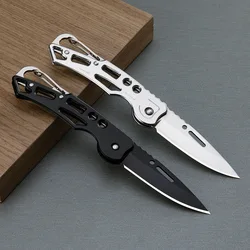 Stainless Steel Folding Pocket Knife, Portable Fruit Carrying, Caça, Camping, Pesca, Ferramentas ao ar livre, Ferramentas manuais