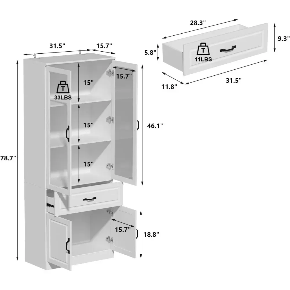 رف كتب طويل مع أبواب وأدراج زجاجية، خزانة تخزين كبيرة للمكتب المنزلي مع أبواب ورفوف، خزانة عرض زجاجية #2