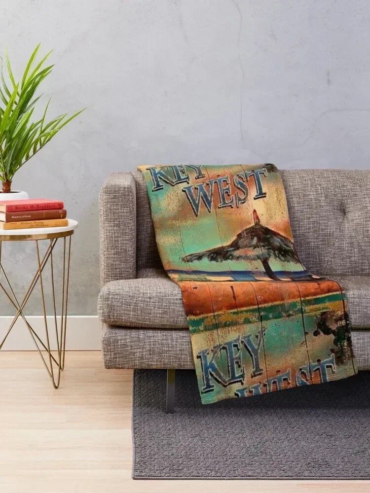 KEY WEST FLORIDA VINTAGE SIGN Throw Blanket