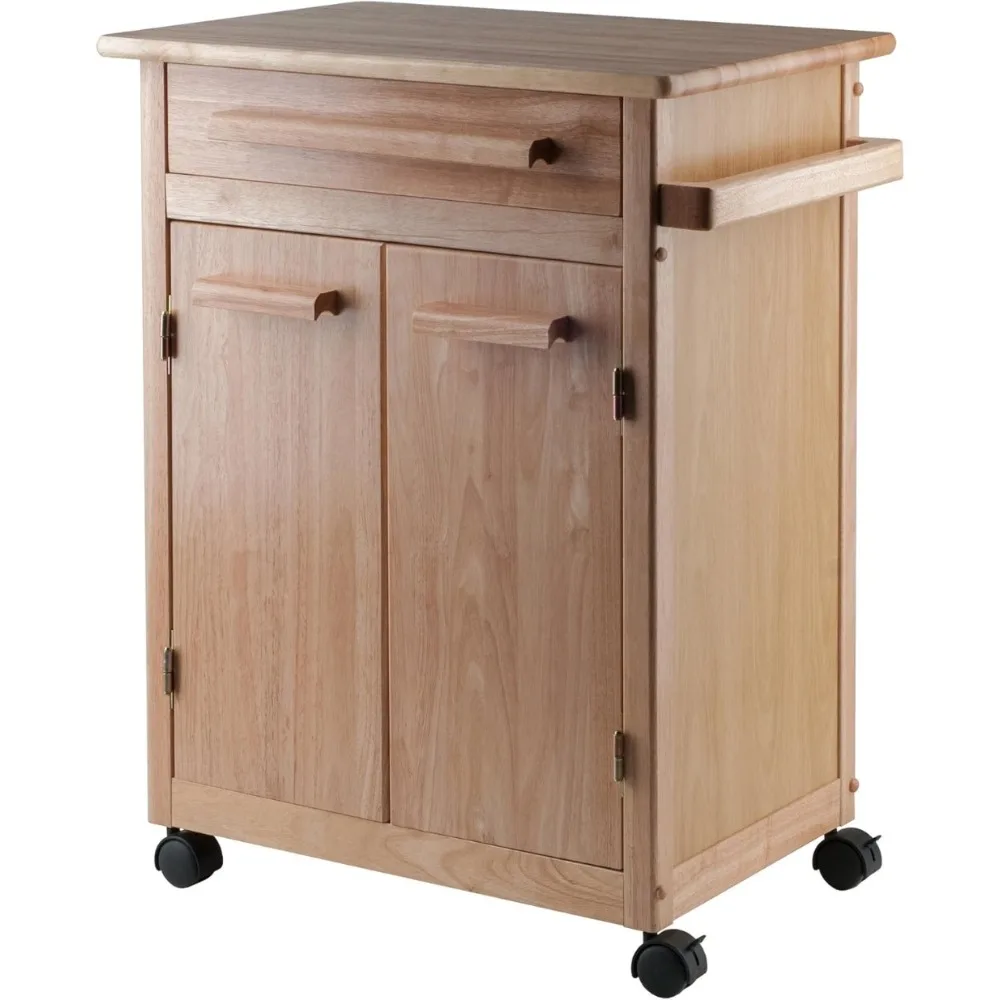 

Wood Kitchen Cart, Natural, Single Drawer (82027)