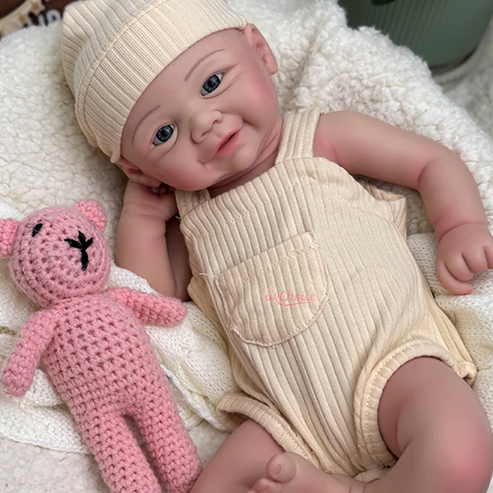 Exquisita muñeca renacida de silicona de 17 pulgadas, realista, hecha a mano, para niñas, modelo DIY, juguete y regalos navideños.