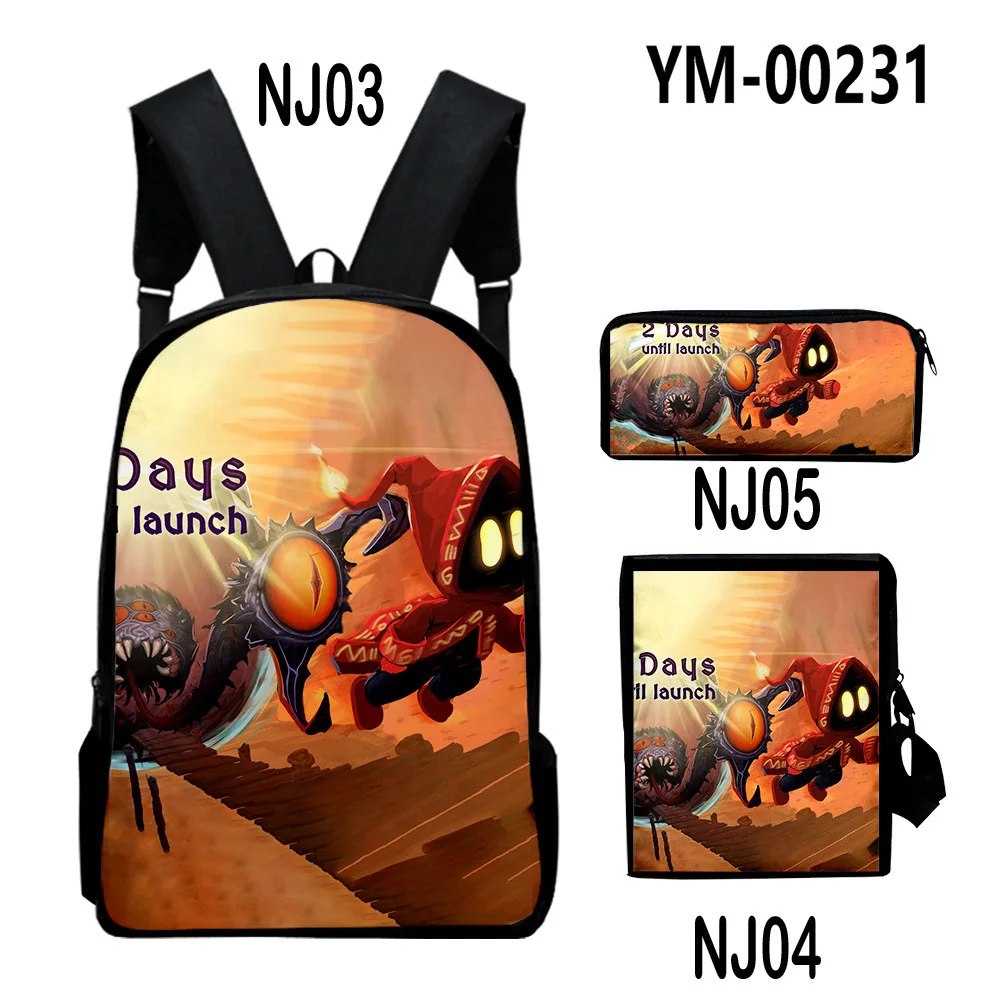 Harajuku Youthful Unbound Worlds Apart 3D Print 3pcs/Set Student Travel bags Laptop Daypack Backpack Shoulder Bag Pencil Case