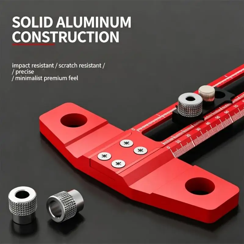 Woodworking T Square Guide for Layout Marking with Sliding Stop and 90 Degree Head for Cabinet Boards and DIY Use D2RD