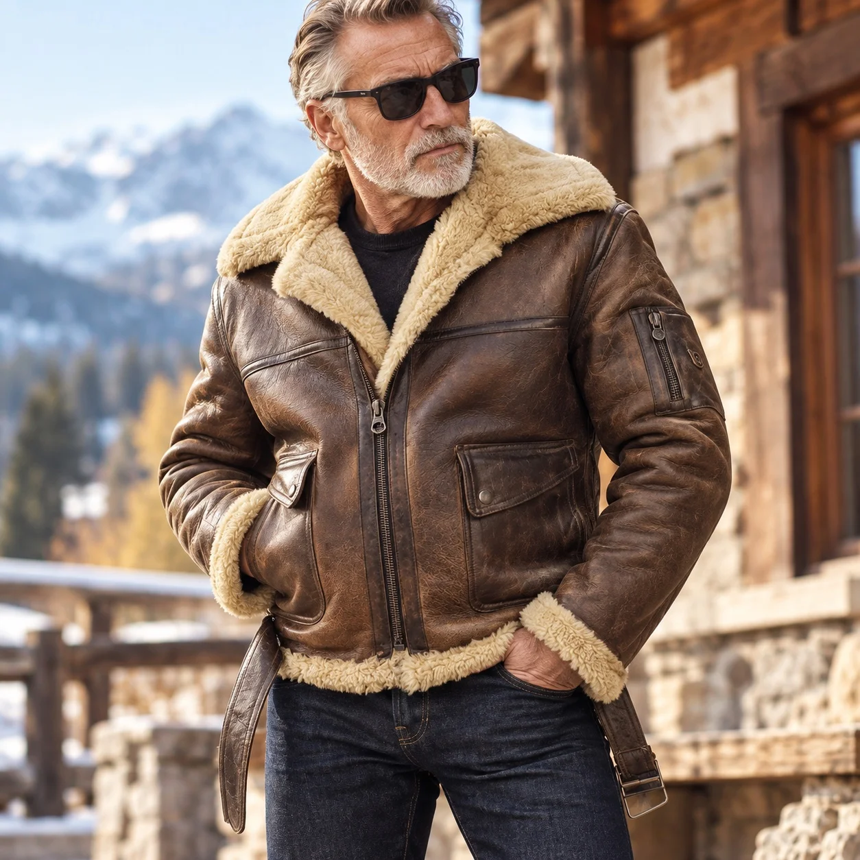 Long Sleeves Not Hooded Coat Mid Length Commuter Style with Mid Long Length Multiple Pockets Winter Jacket Fitted Men Jacket