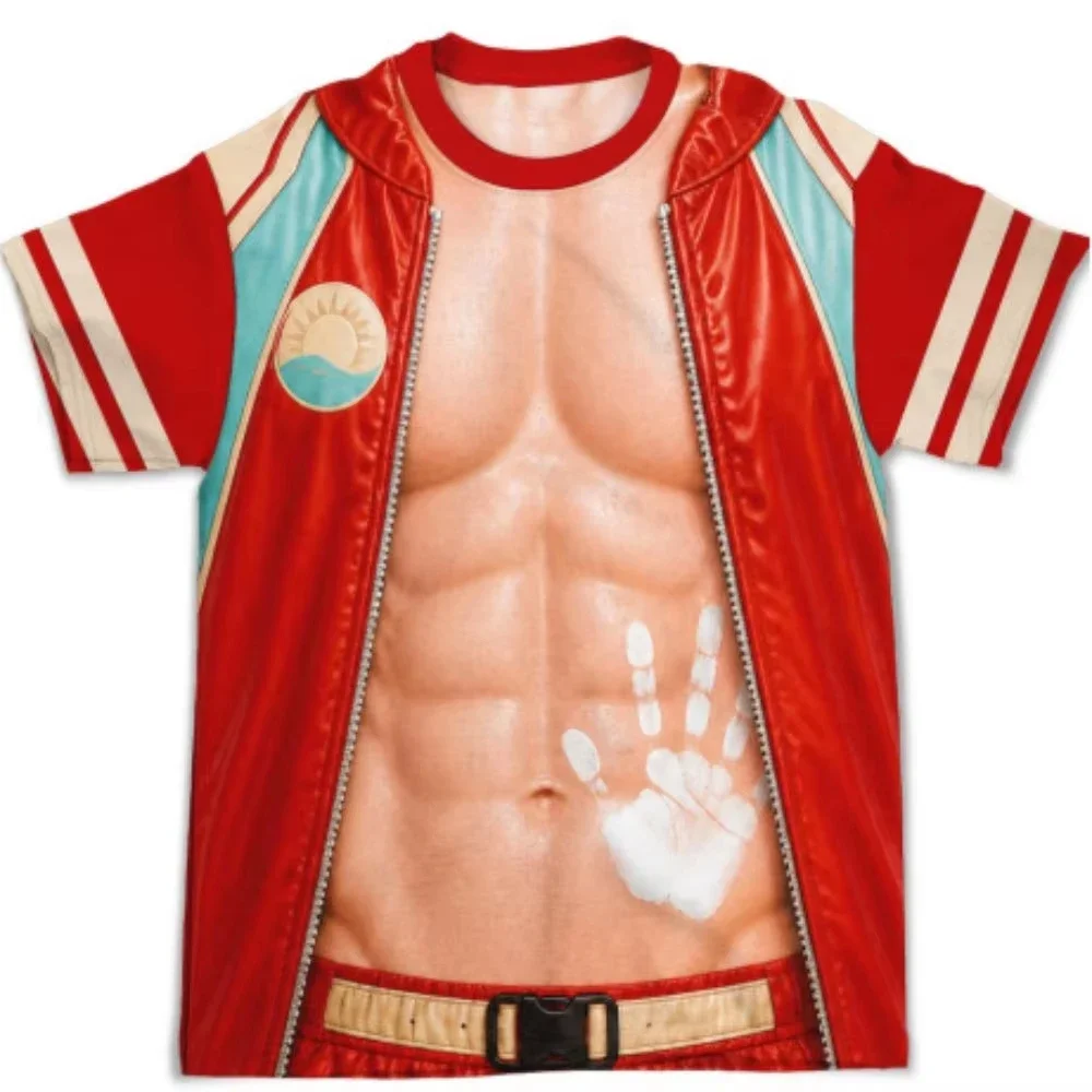 New Fake Muscle Body 3D Print Unisex T‑Shirt Men Women Cosplay Costume Graphic Short‑Sleeve Tops Funny Party Street‑Style Tees