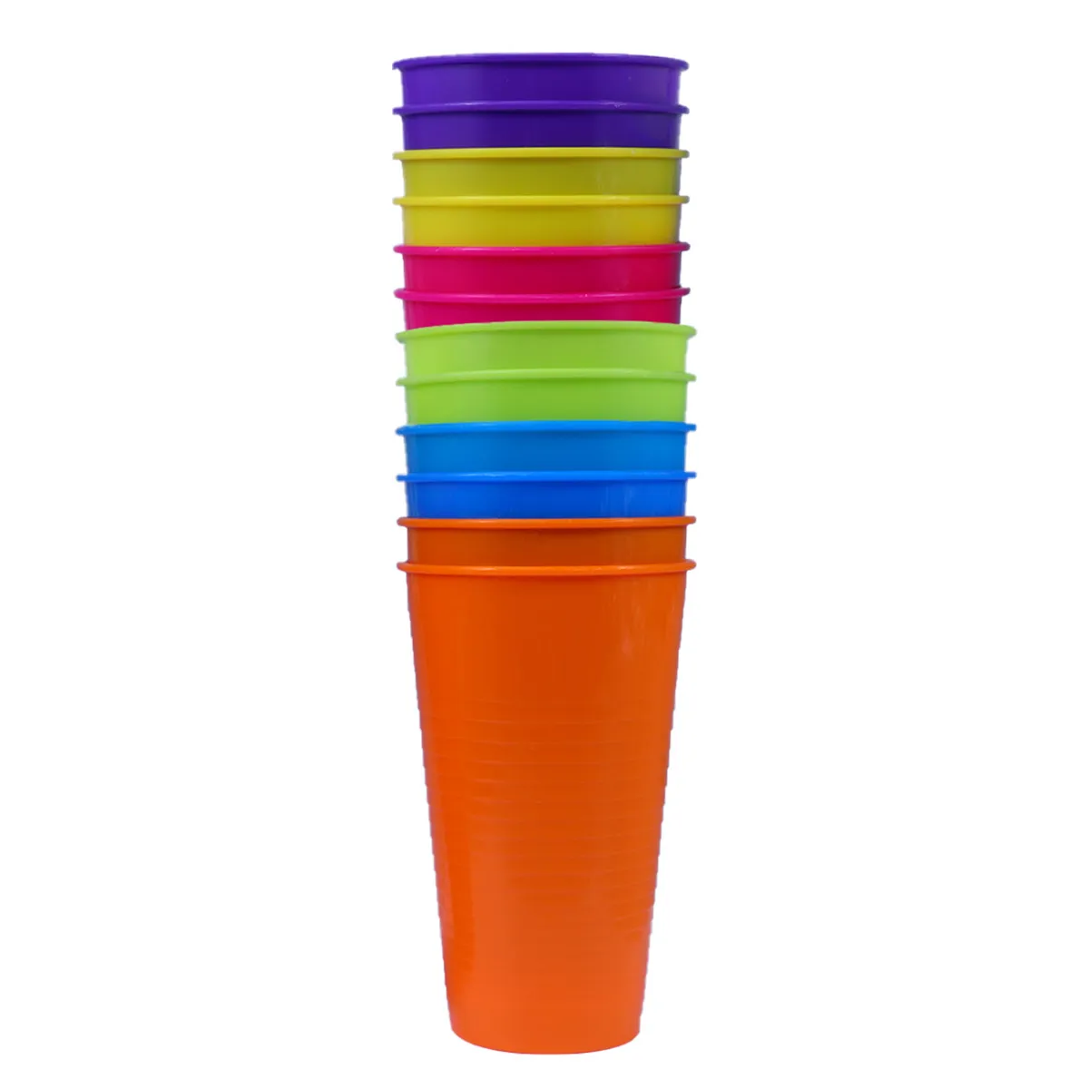 12Pcs Plastic Drinking Cups Anti-Slip Juice Cups Colorful Reusable for Holiday Party Picnic Patio Outdoor Restaurant Beverage