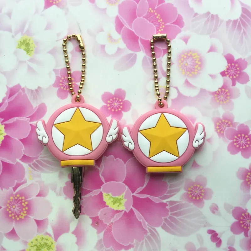 1PCS Key Cover Cartoon Keychains Silicone Key Cap Covers Cosplay Keychain for Key Control Dust Cartoon Keyrings Home Supplies
