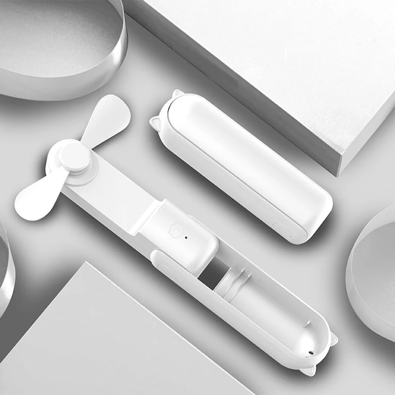 Portable Fan Mini Hold By Hand Fan USB 1200Mah Recharge Hand Small Pocket Fan With Power Bank