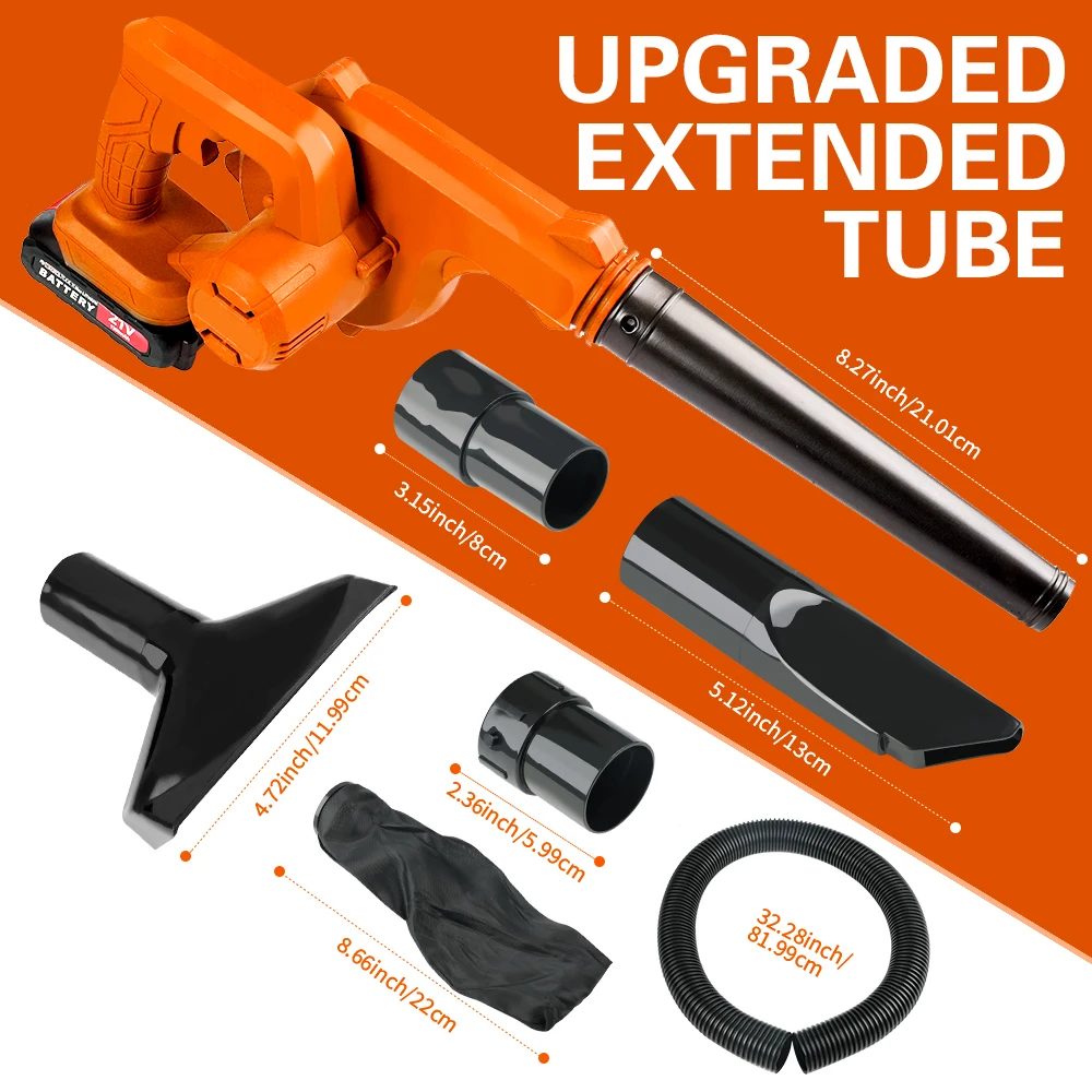 Cordless Electric Leaf Blower, 2-in-1 Air Blower & Vacuum Cleaner, Handheld Dust Cleaner; Includes Lithium Battery and Multi-functional Nozzles; Suitable for Cars, Computers, and Clearing Yard Leaves and Dust; Halloween Gift