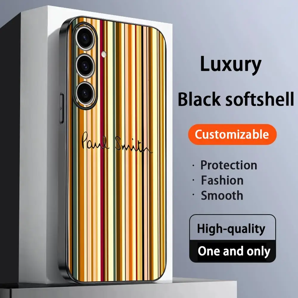 Fashion cool P-Paul Smith Phone Case For Samsung Galaxy S26 S25 S24 S23 S22 S21 Plus Ultra Note20 Soft Black