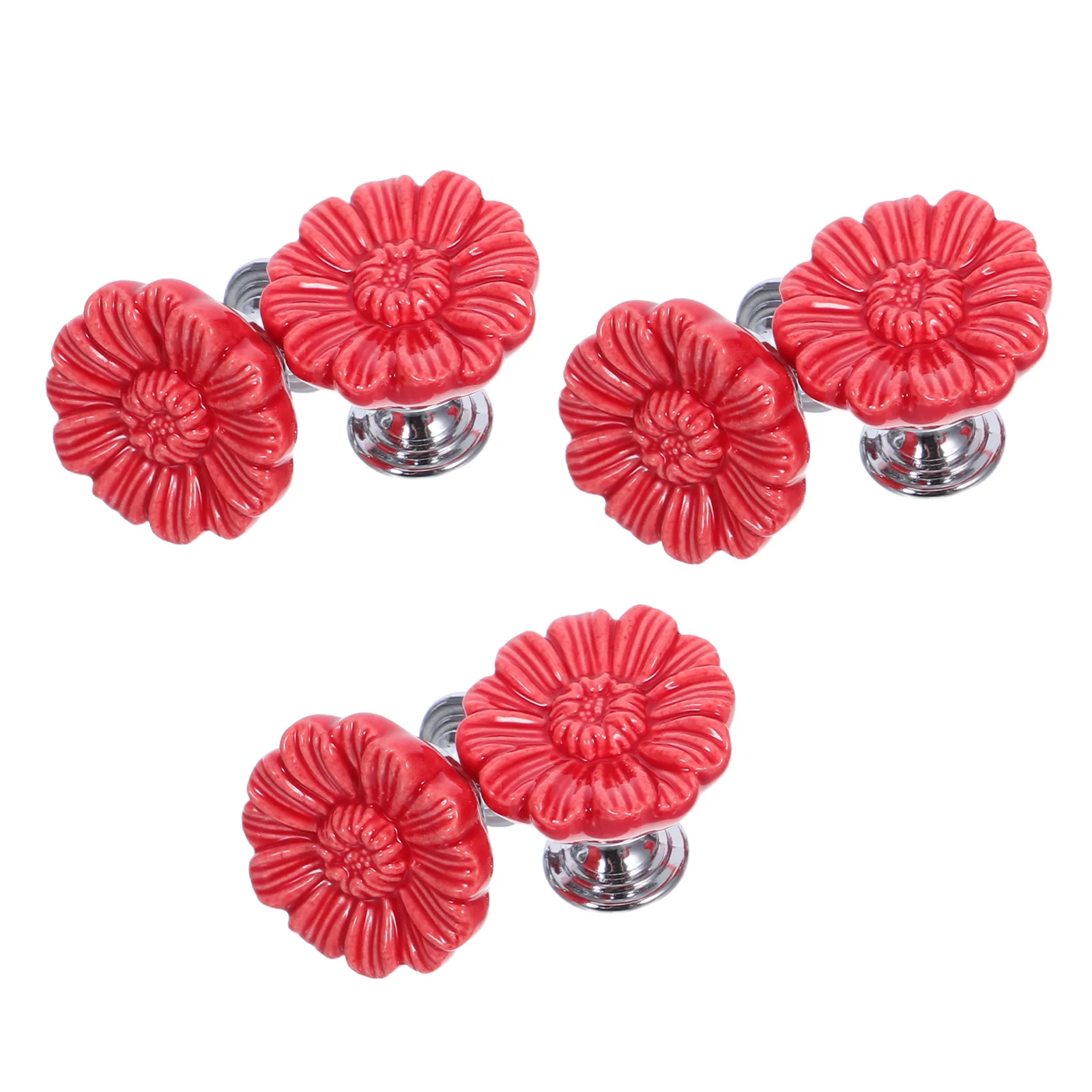 

6pcs Vintage Ceramic Knobs: Floral Daisy Drawer Pulls For Dresser Cabinet Decorative Furniture Handles Kitchen Cabinet Door