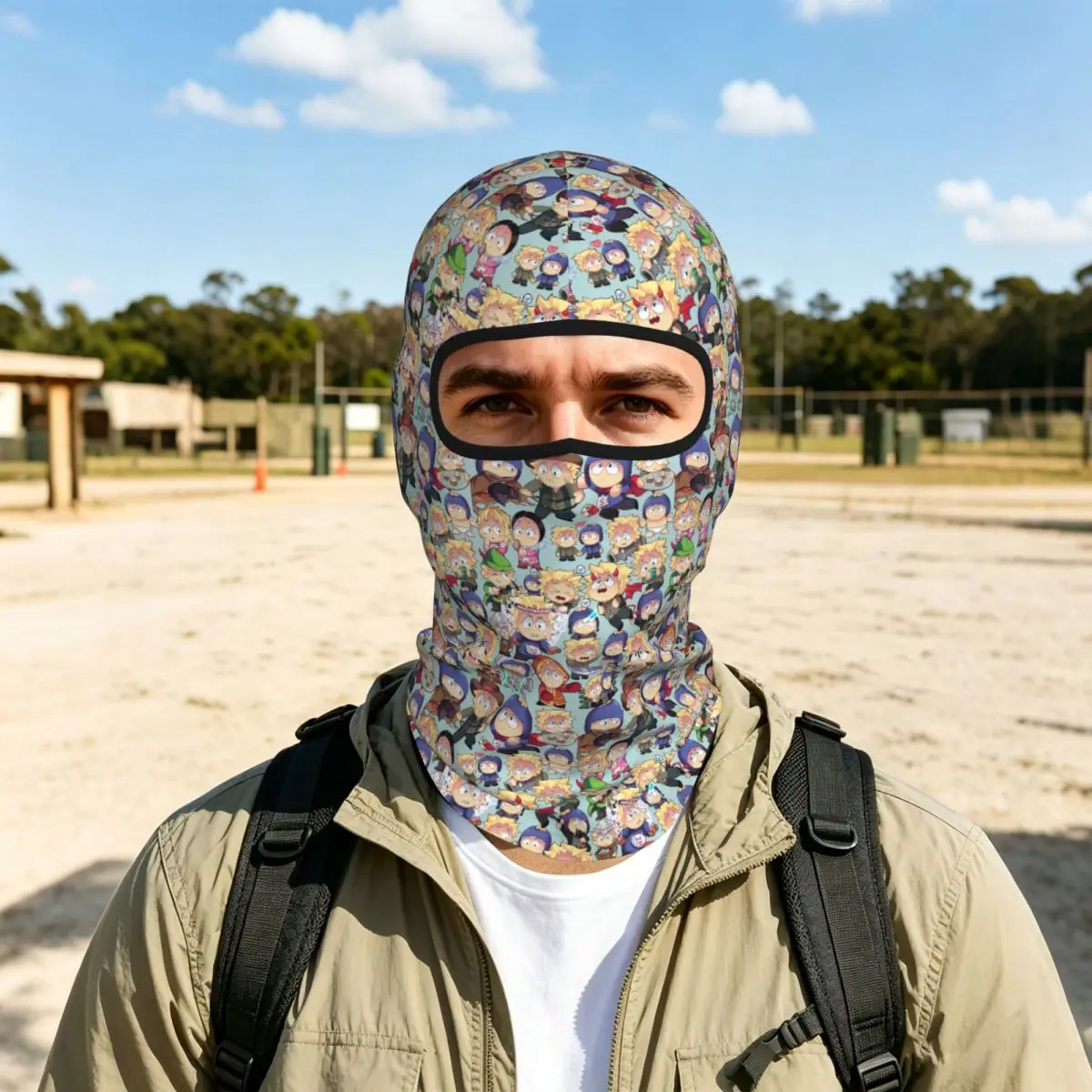 South Park- Tweek X Craig Collage Breathable Thin Balaclava Full Face Mask Sun Protection Neck Gaiter For Motorcycle Cycling