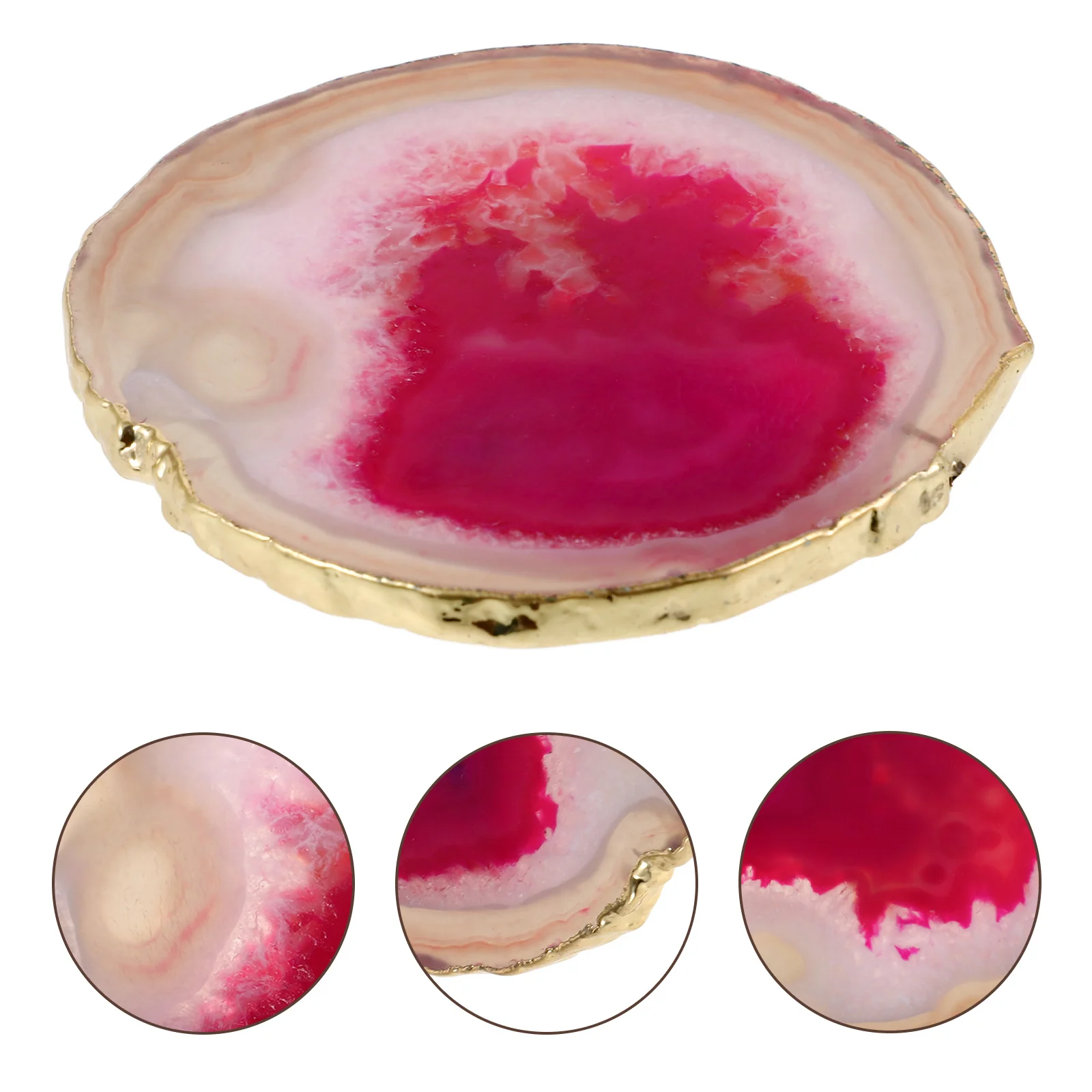 

Unique Agate Coaster Stone Cup Pad Exquisite Texture Heat Insulation for Dining Table Home Decor Agate Coaster