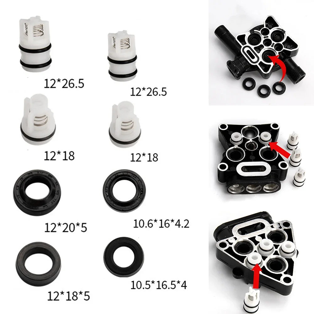 Household High Pressure Car Washer Seal Oil Check Valves Portable Water Pump Repair Parts Kit Cleaning Machine Accessory