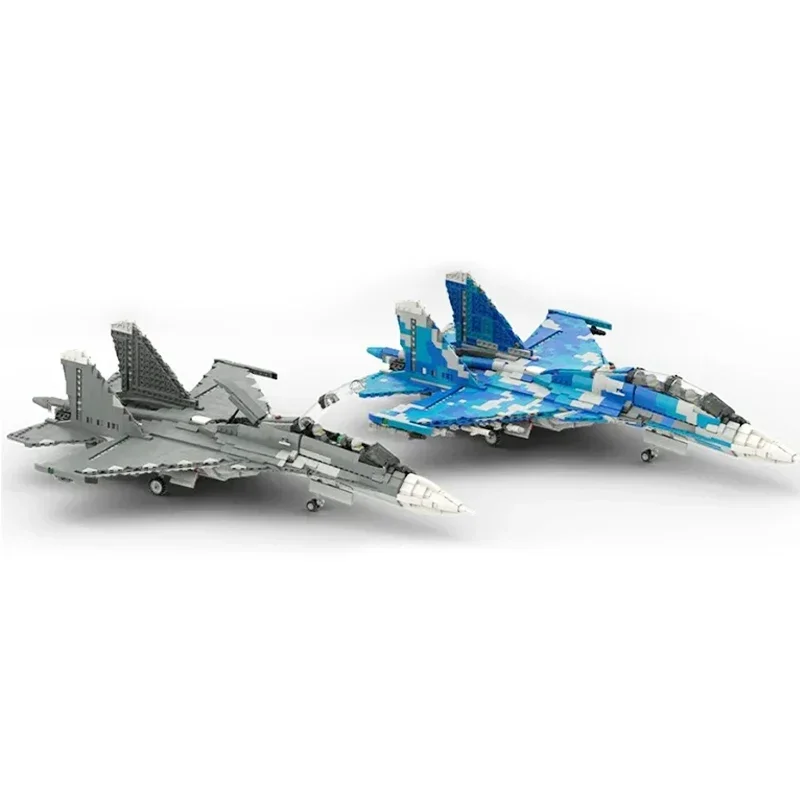 Moc Building Bricks modello militare Sukhoi SU-30 1/35 Fighter Jet Technology blocchi modulari regalo giocattoli di natale set fai da te assemblaggio