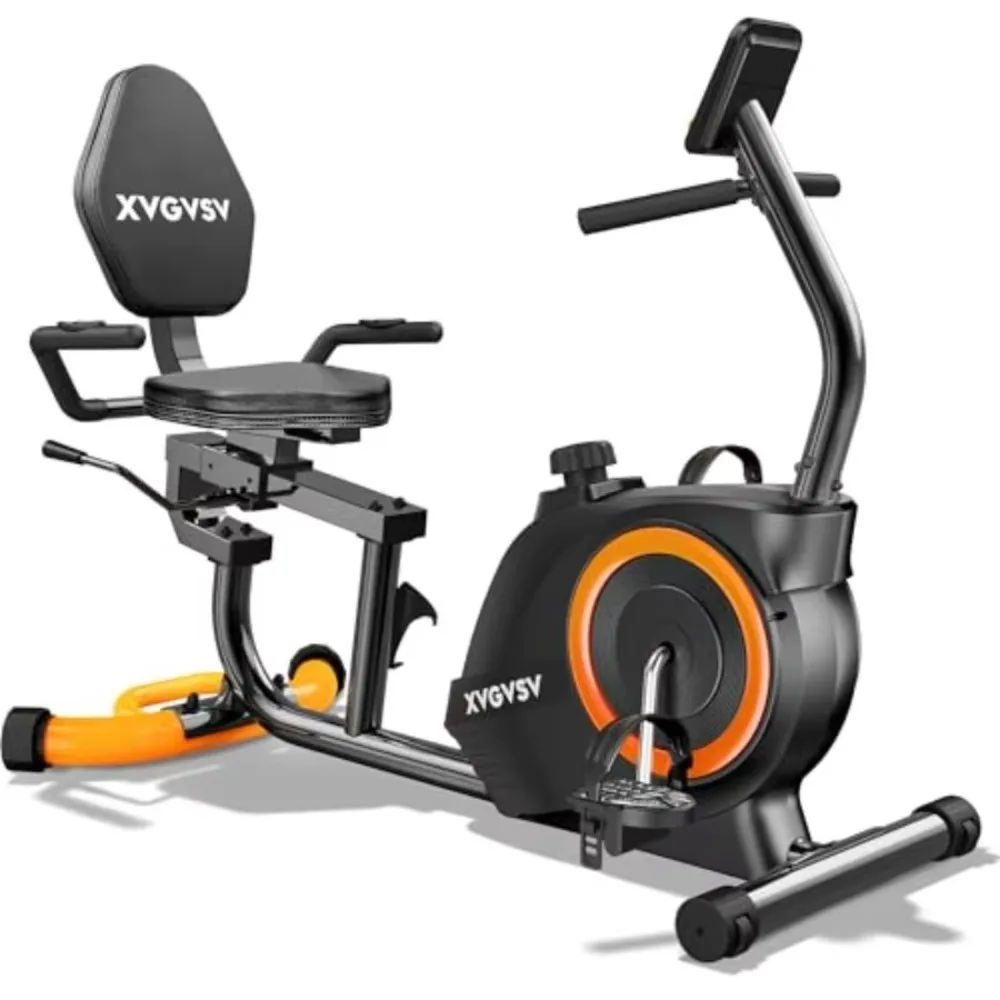 Liegefahrrad für den Heimgebrauch, leises stationäres Fahrrad für Erwachsene und Senioren, 16 Widerstandsstufen, verstellbarer Sitz, Cardio-Fitnessgerät.