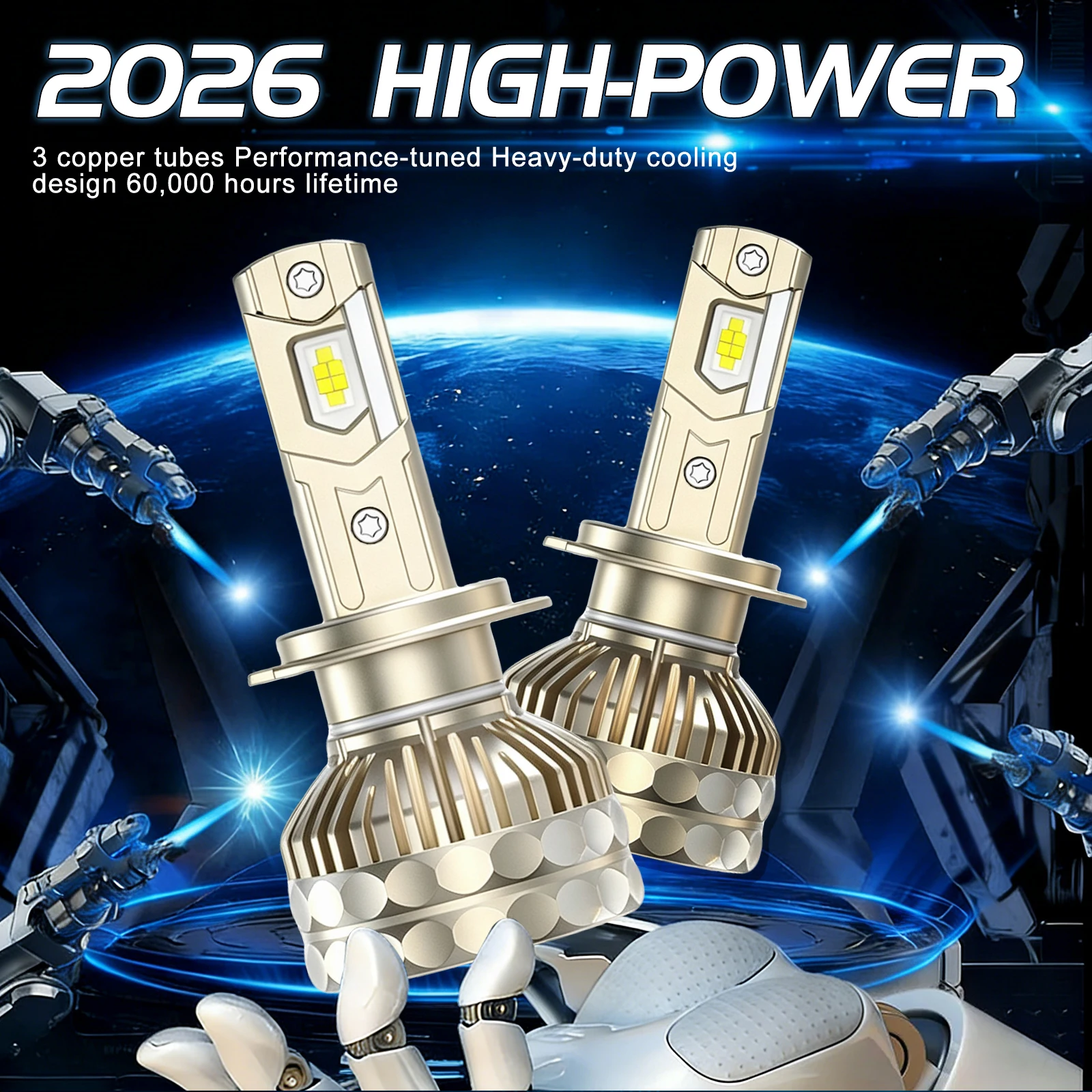 Bullvision H7 LED Canbus Headlight Super HB4 H11 H4 H1 9012 HB3 9005 9006 H8 Lights Plug-N-Play Bulbs 300W 6000K Auto Fog Lamp